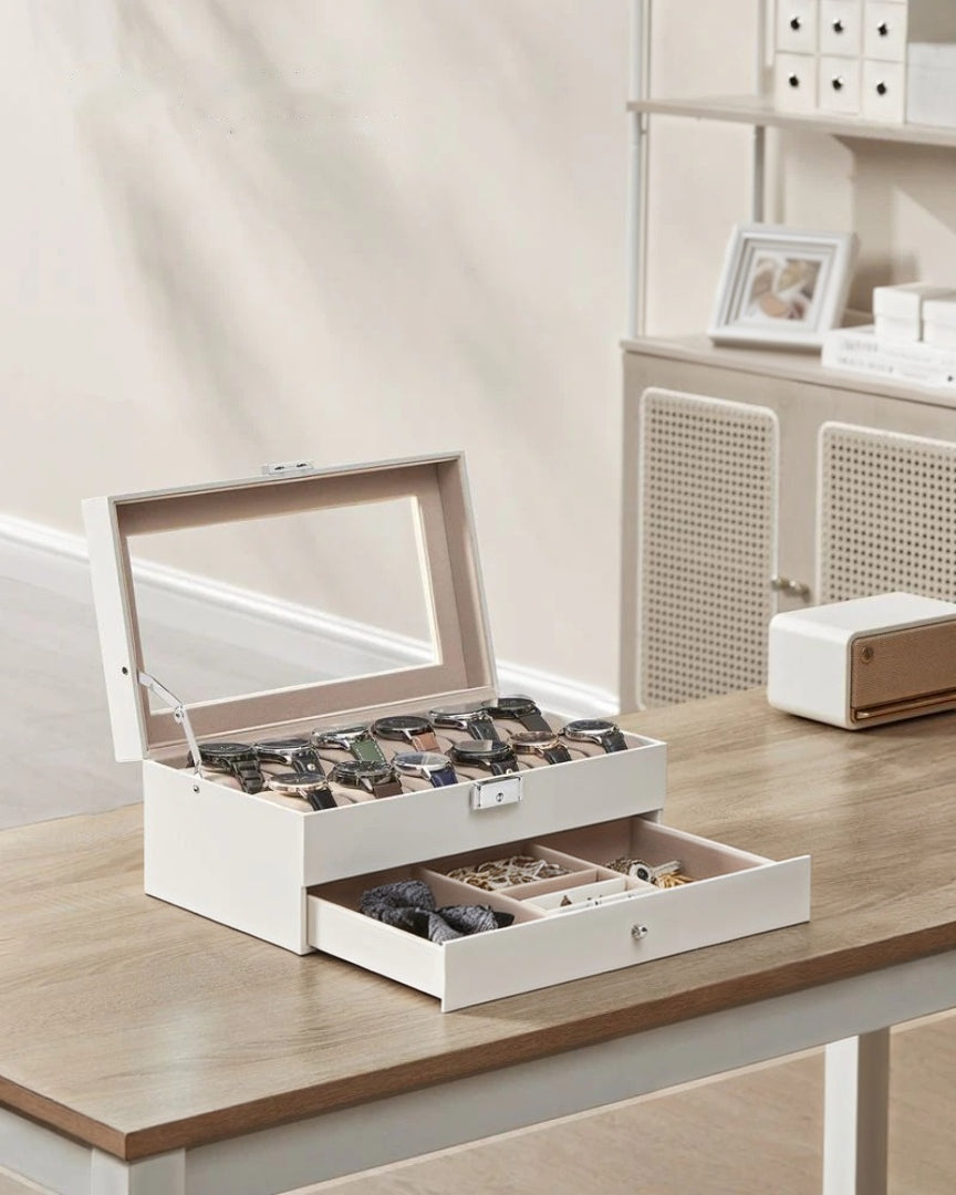 Lockable Watch Box With Glass Lid 6 8 Or 12 Slot