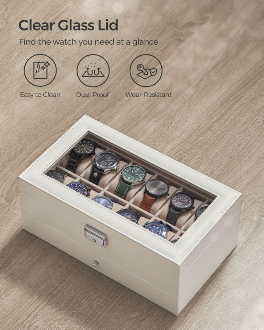 Lockable Watch Box With Glass Lid 6 8 Or 12 Slot