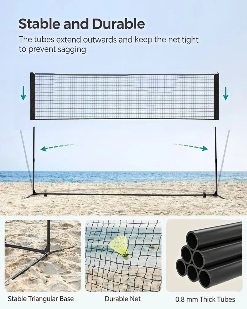 Badminton Net Portable Adjustable Height 35.4-61in Set