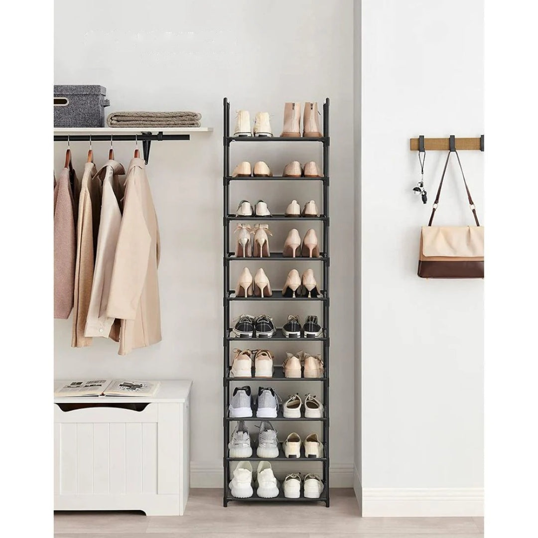 10 Tier Shoe Rack With Metal Frame – product view 6 | Ridgefield Furniture