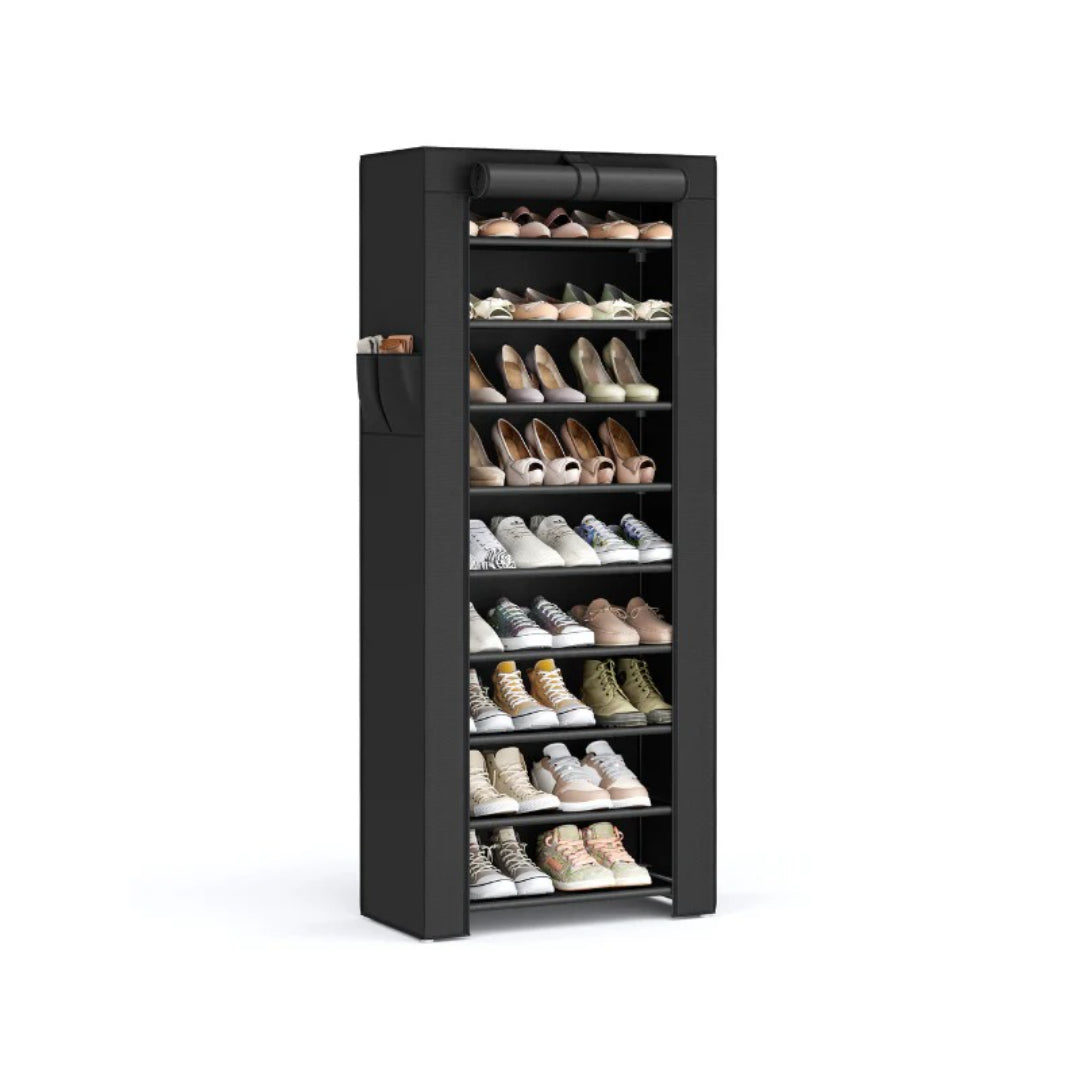 9 Tier Shoe Rack With Cover – product view 1 | Ridgefield Furniture
