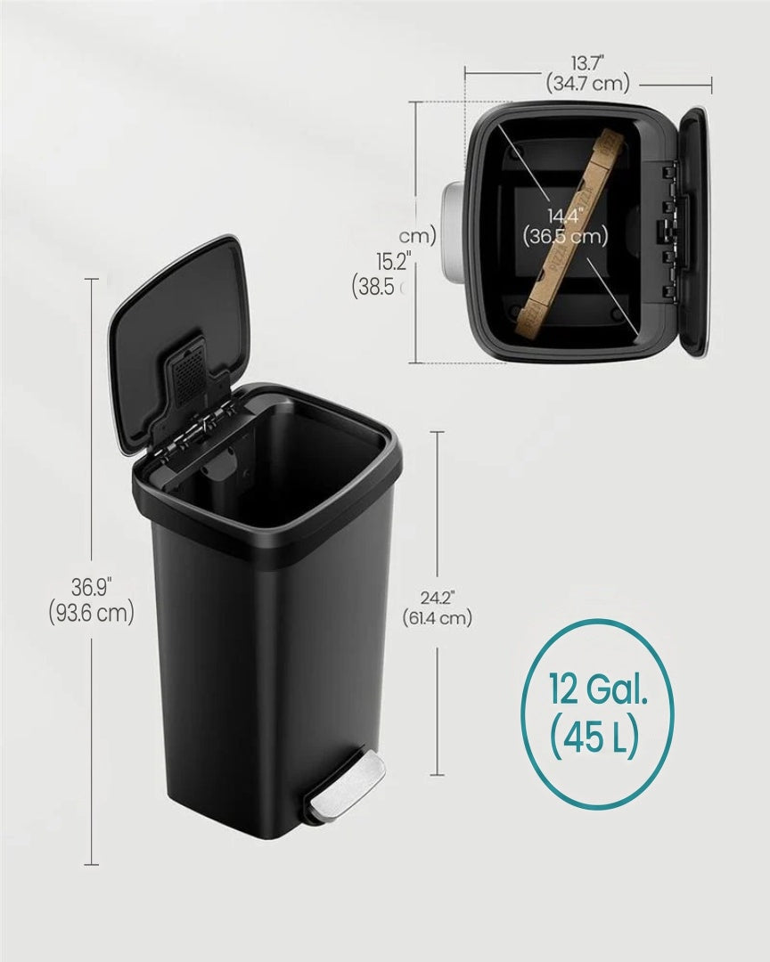 12-Gallon Kitchen Trash Can with Soft-Close Lid and Pedal – product view 6 | Ridgefield Furniture