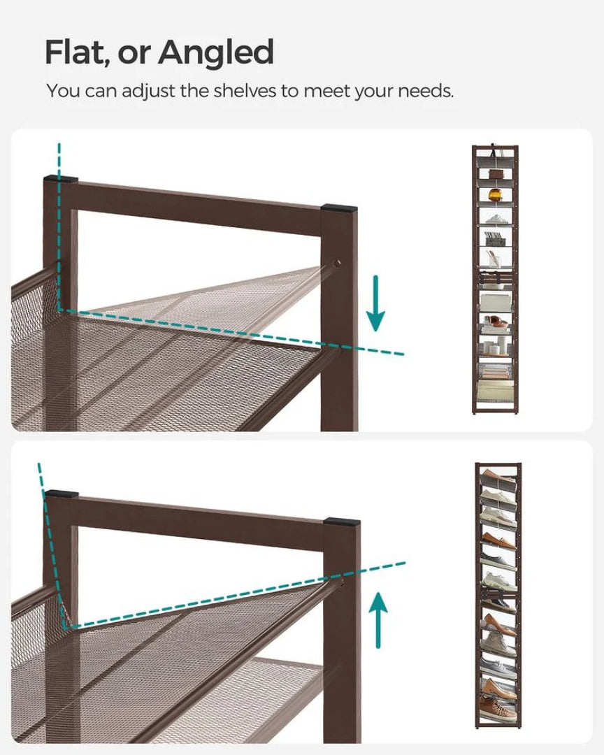 12 Tier Shoe Rack With Metal Shelves – product view 6 | Ridgefield Furniture