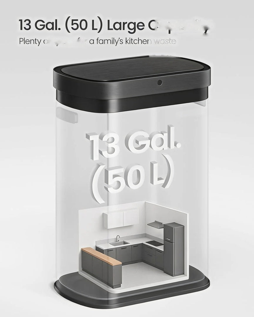 13-Gallon Motion Sensor Trash Can with Soft-Close Lid – product view 7 | Ridgefield Furniture