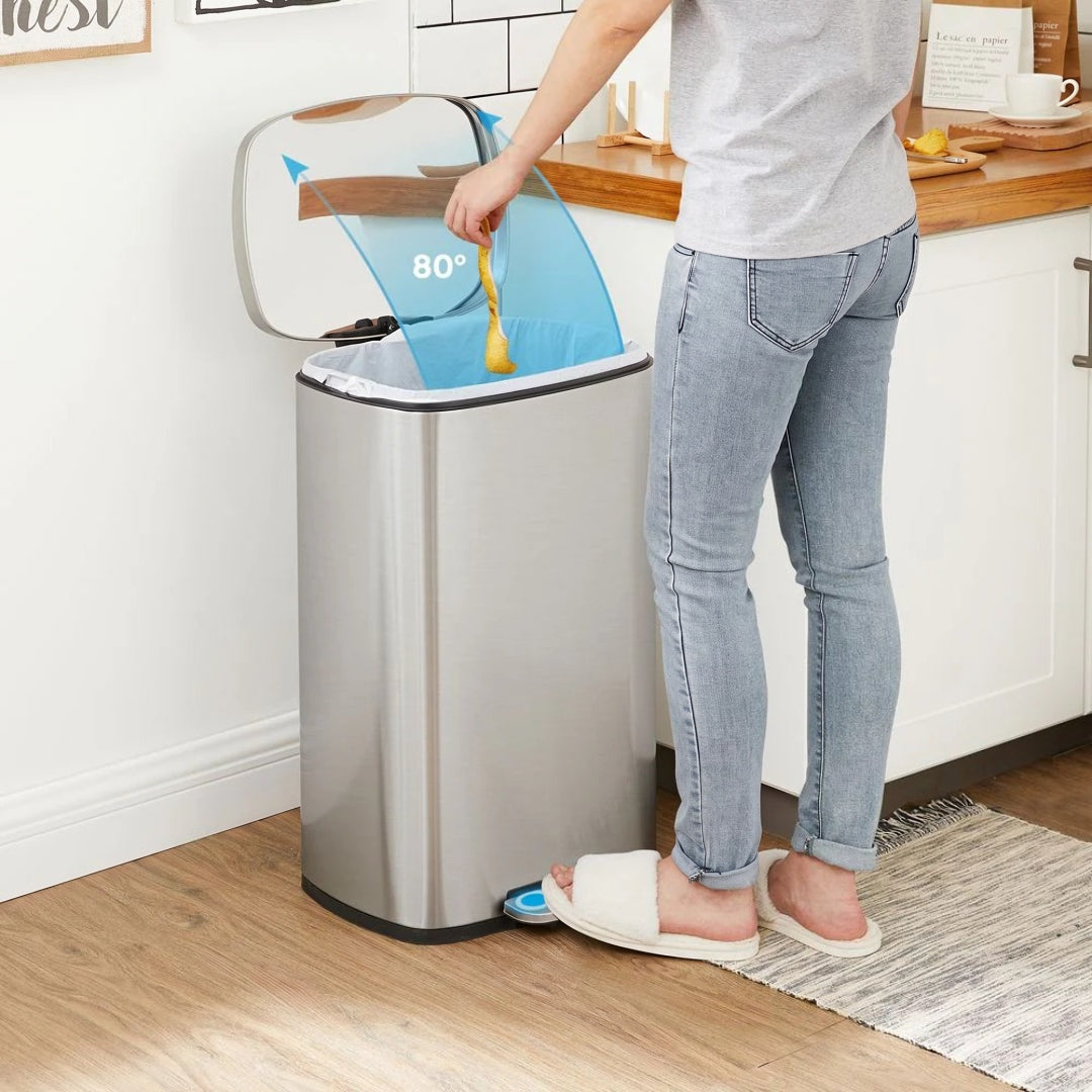 13-Gallon Stainless Steel Step Trash Can with Soft-Close Lid – product view 25 | Ridgefield Furniture
