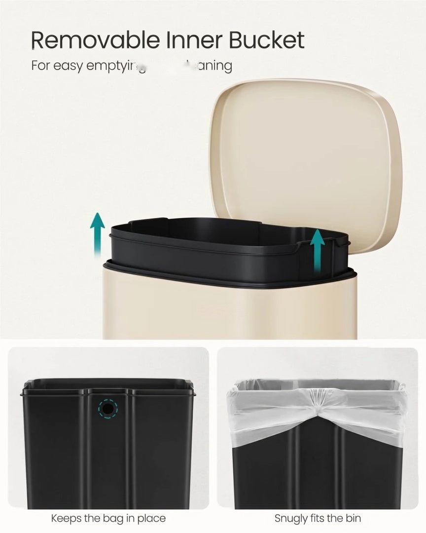 13-Gallon Stainless Steel Step Trash Can with Soft-Close Lid – product view 34 | Ridgefield Furniture