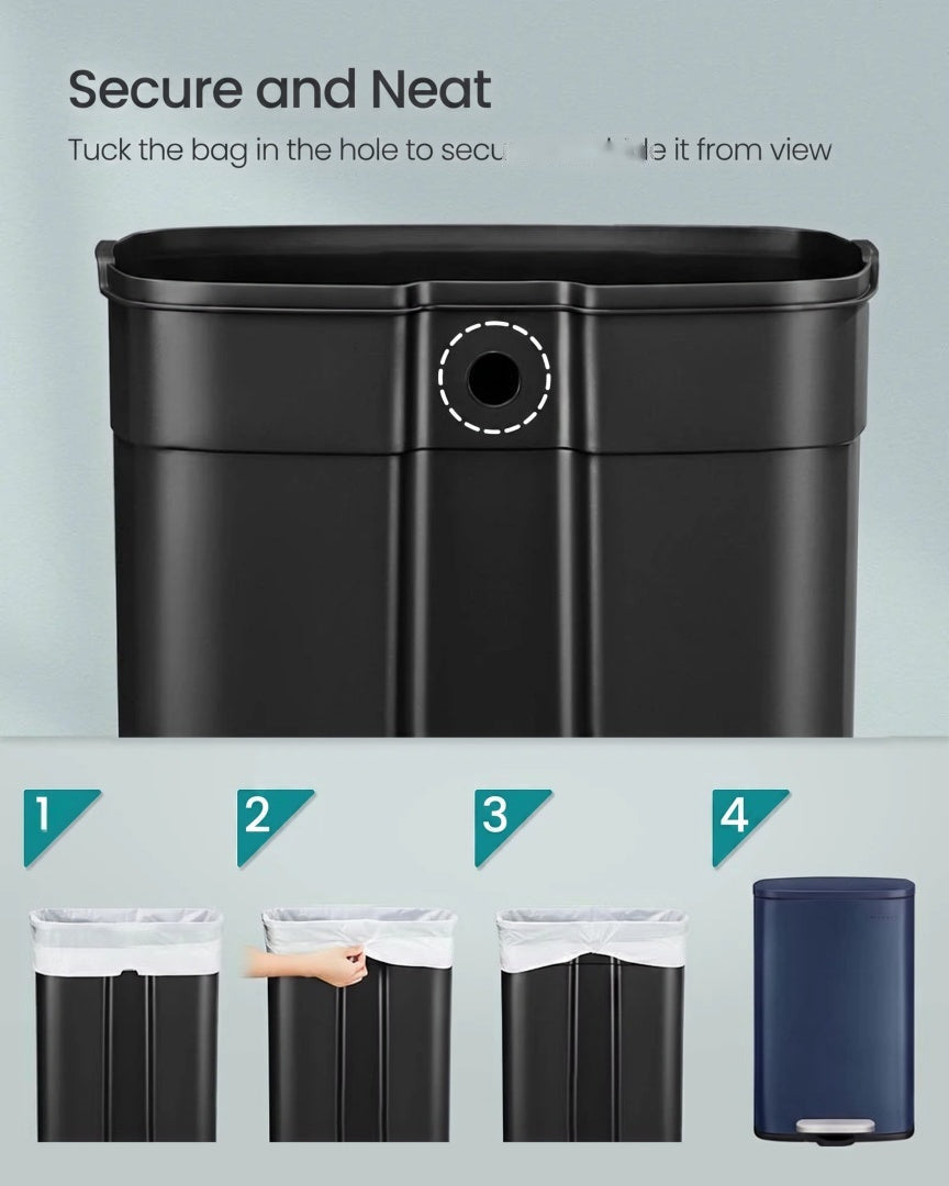 13-Gallon Stainless Steel Step Trash Can with Soft-Close Lid – product view 44 | Ridgefield Furniture