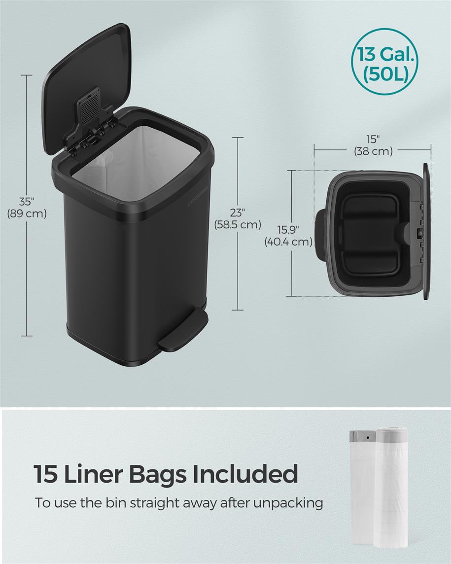13-Gallon Stainless Steel Trash Can - product photo 12