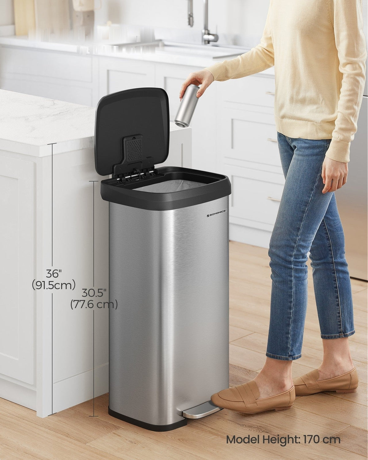 13-Gallon Stainless Steel Trash Can - product photo 29