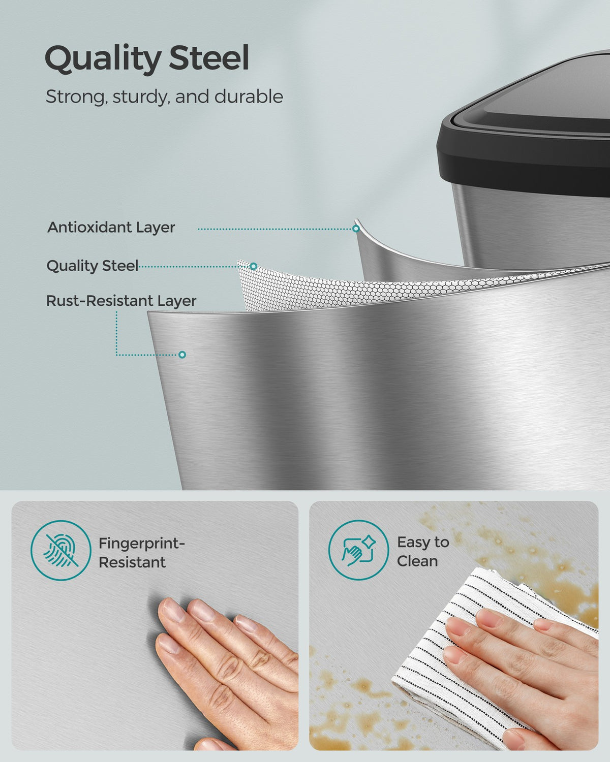 13-Gallon Stainless Steel Trash Can - product photo 34