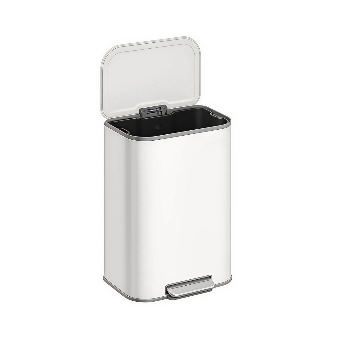 13-Gallon Stainless Steel Trash Can with Lid and Inner Bucket – product view 3 | Ridgefield Furniture