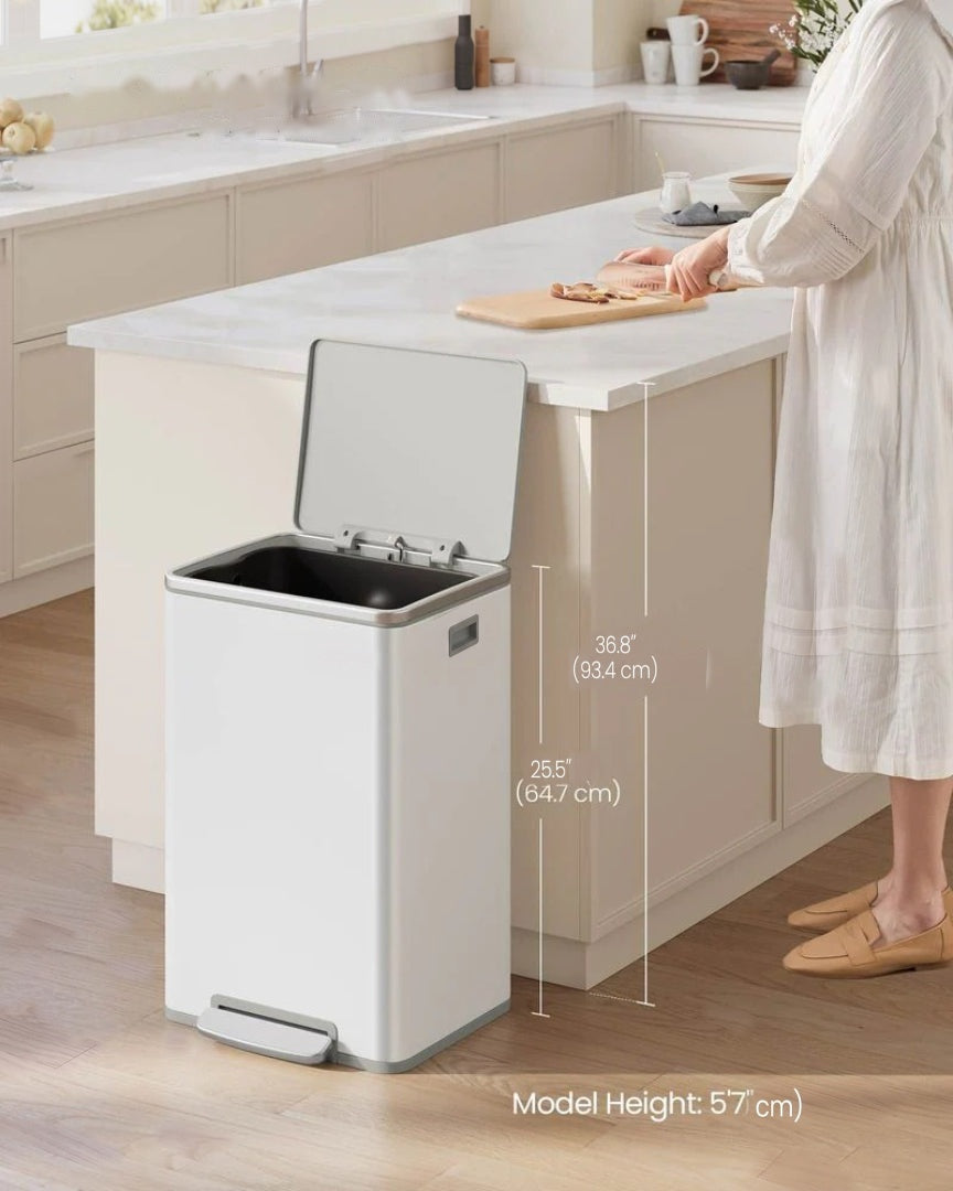 13-Gallon Stainless Steel Trash Can with Soft-Close Lid and Pedal – product view 4 | Ridgefield Furniture