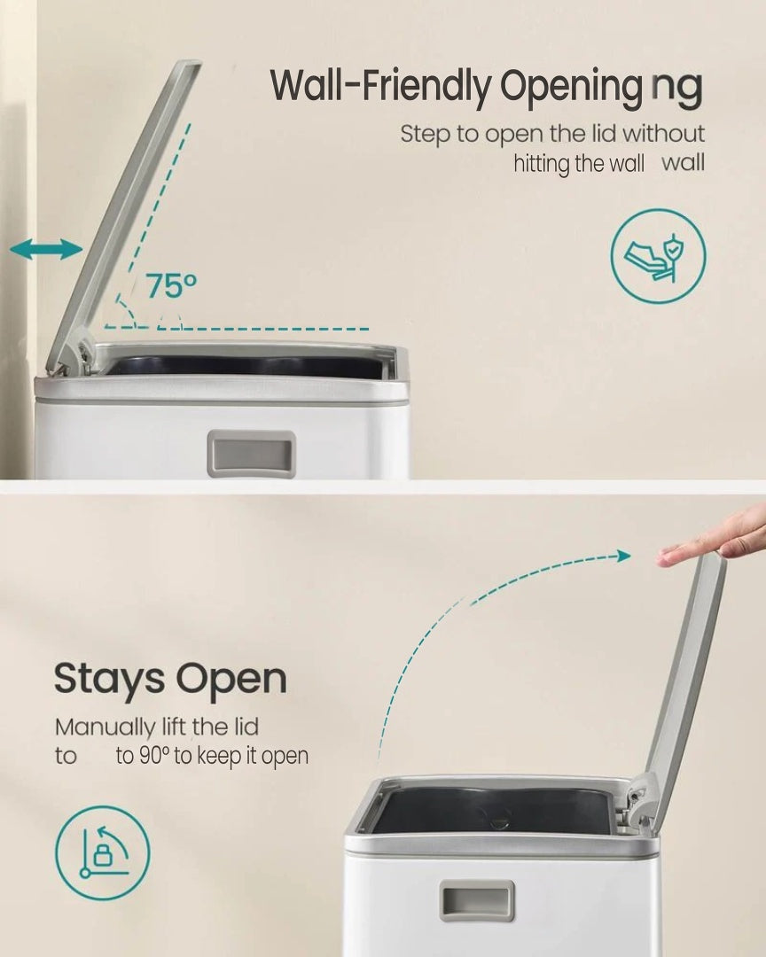 13-Gallon Stainless Steel Trash Can with Soft-Close Lid and Pedal – product view 6 | Ridgefield Furniture