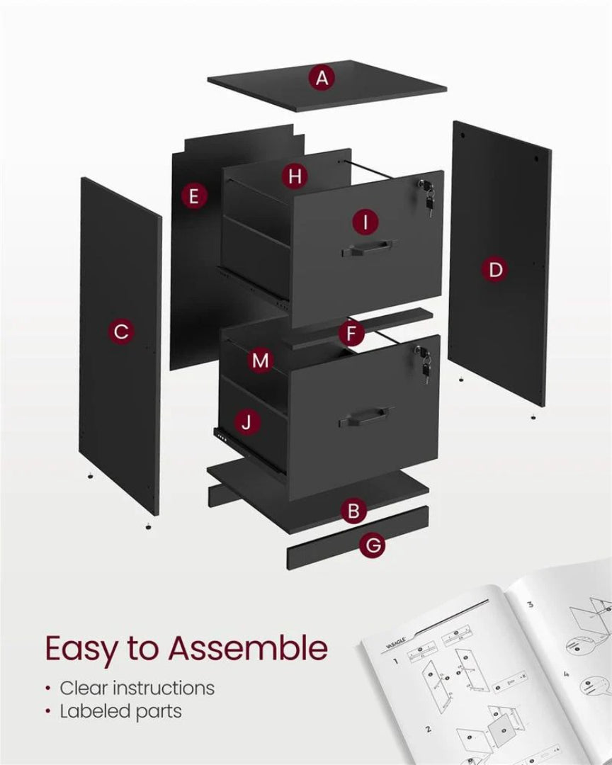 2 Drawer Vertical File Cabinet With Lock – product view 6 | Ridgefield Furniture