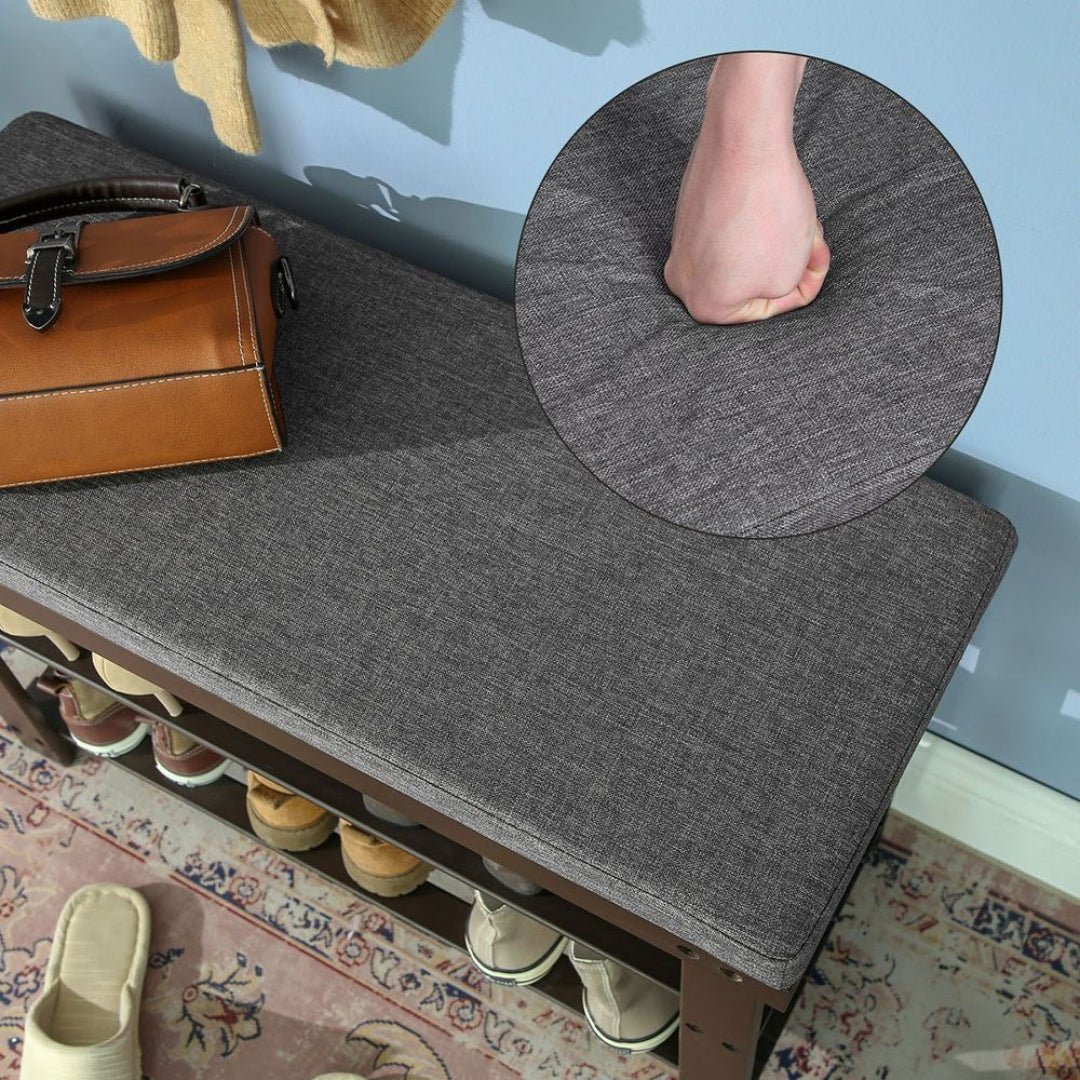 Shoe Organizer Bench With Cushion & 2 Shelves – product view 7 | Ridgefield Furniture