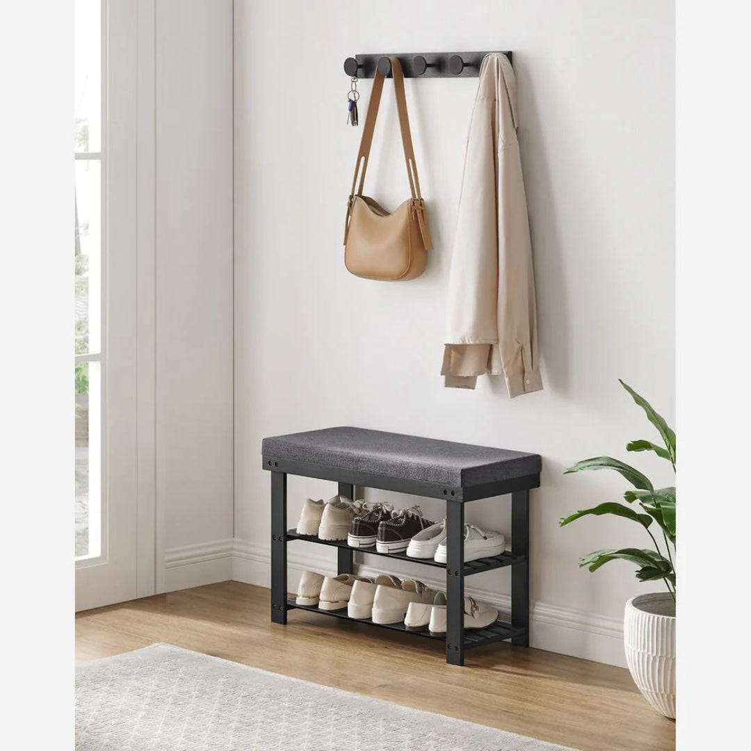 Shoe Organizer Bench With Cushion & 2 Shelves – product view 10 | Ridgefield Furniture