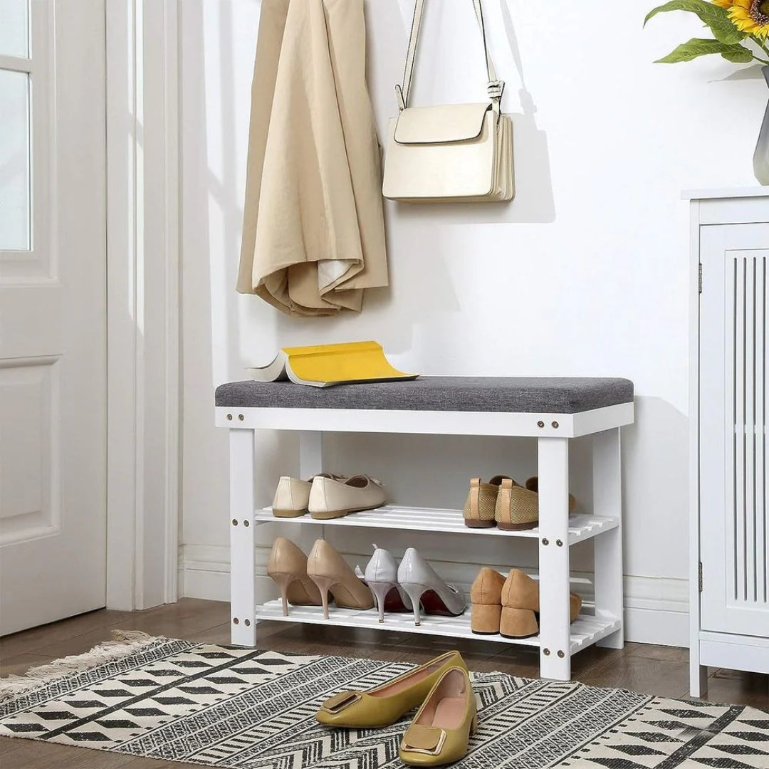 Shoe Organizer Bench With Cushion & 2 Shelves – product view 15 | Ridgefield Furniture