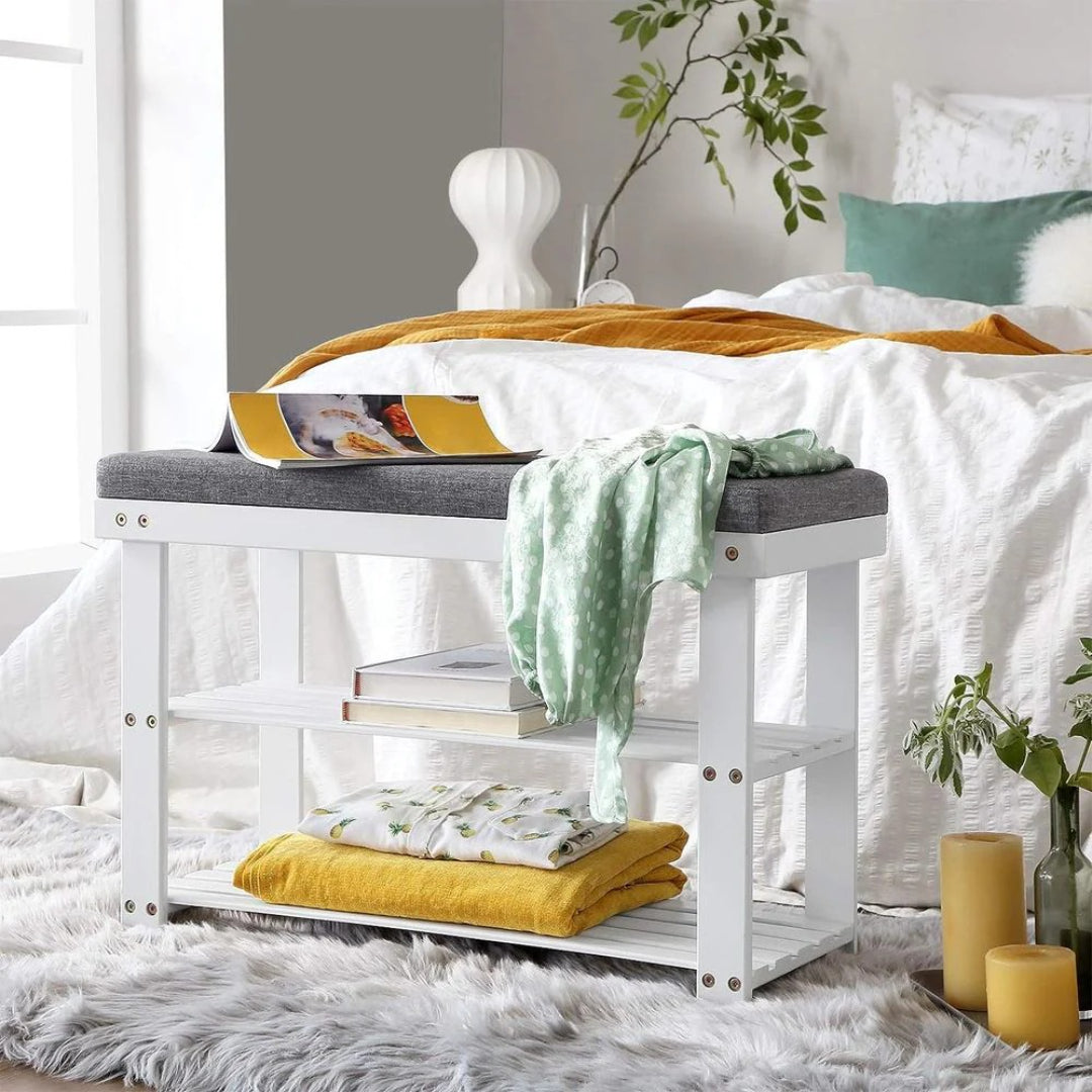 Shoe Organizer Bench With Cushion & 2 Shelves – product view 18 | Ridgefield Furniture