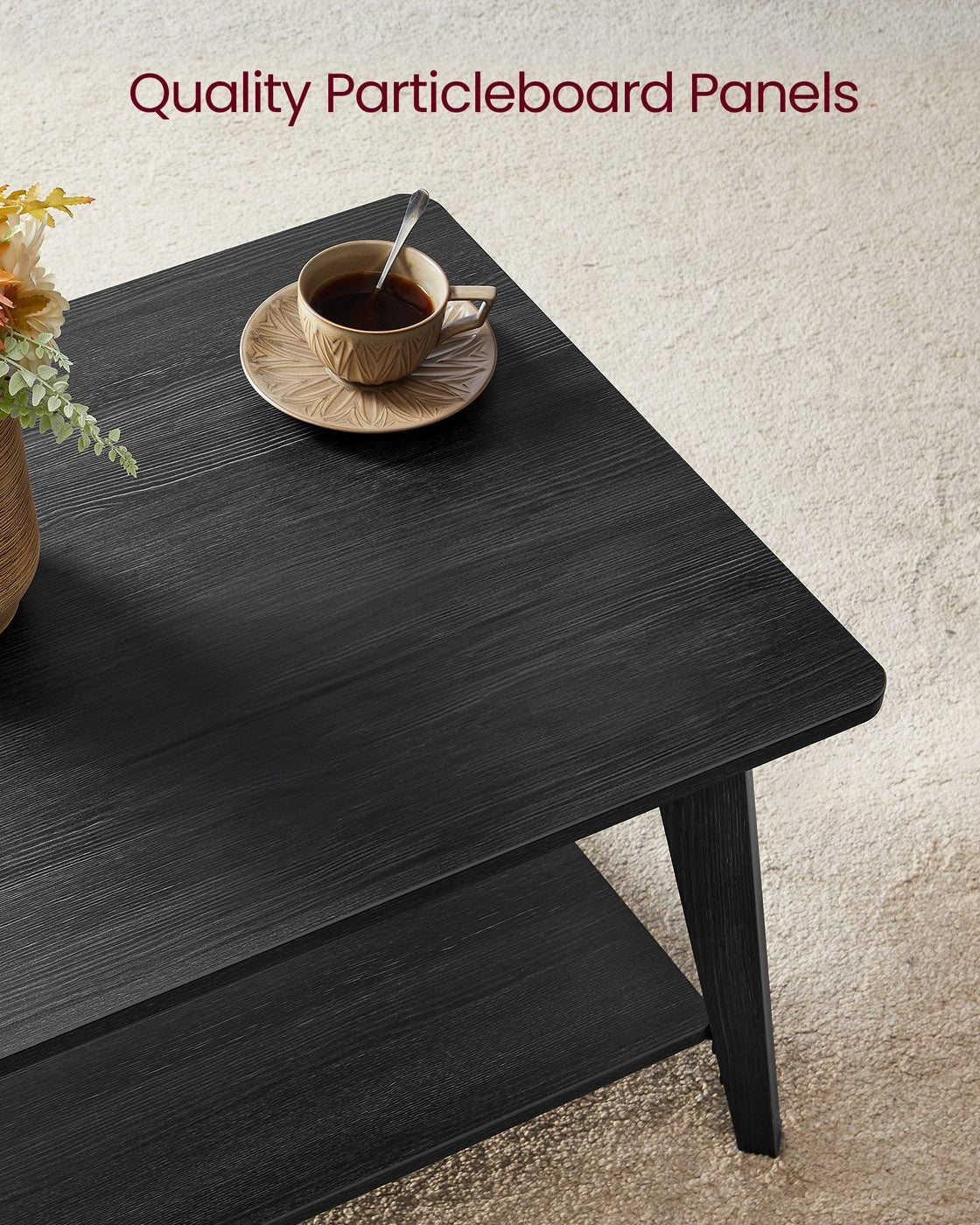 2 Tier Coffee Table With Storage Shelf And Rounded Corners, Living Room - product photo 17