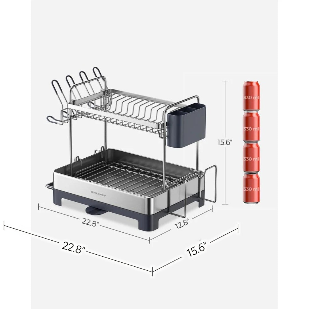 2-Tier Dish Drying Rack with Drainboard – product view 11 | Ridgefield Furniture