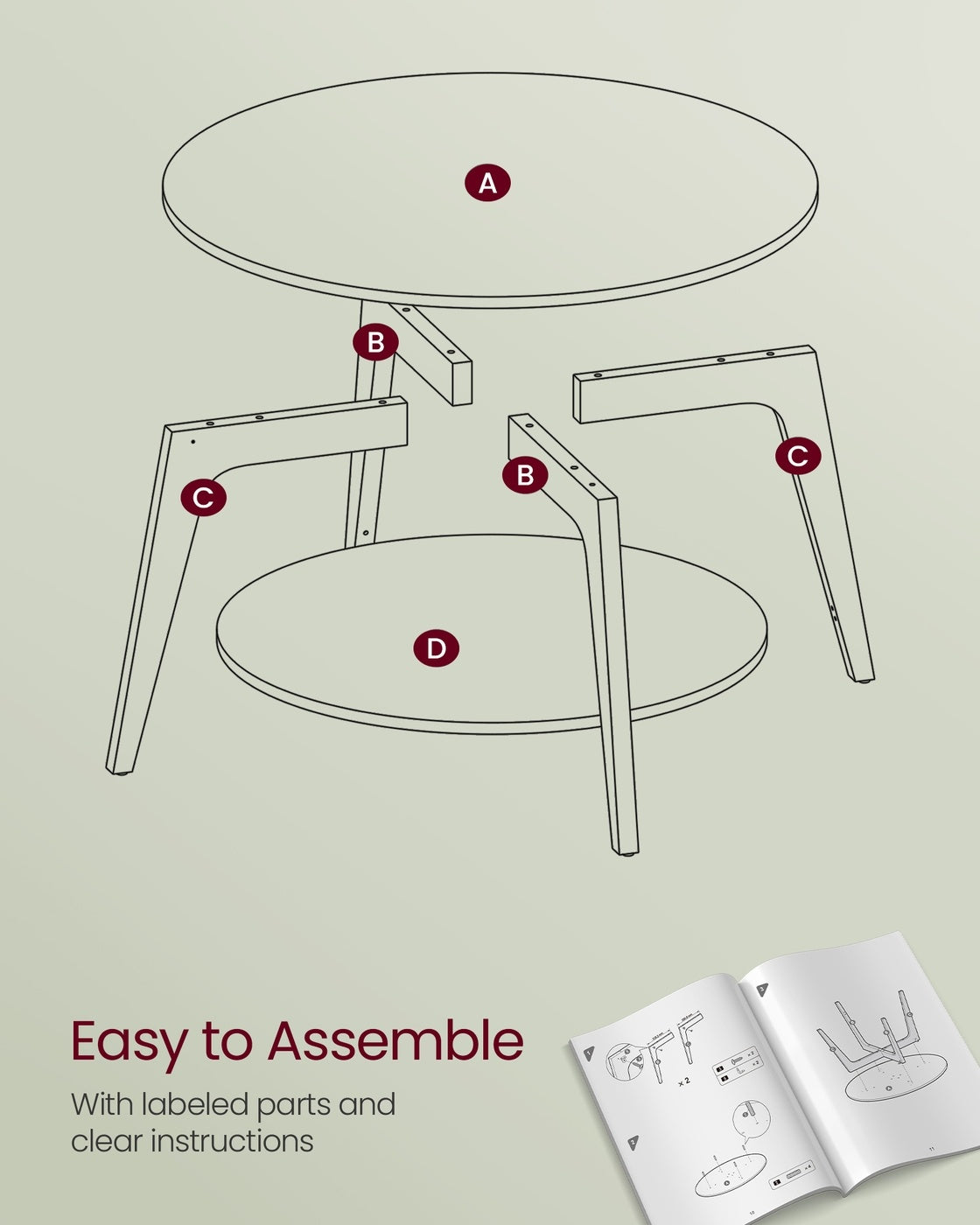 2 Tier Round Coffee Table - product photo 07