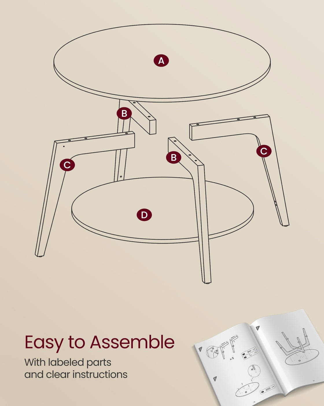 2 Tier Round Coffee Table - product photo 14