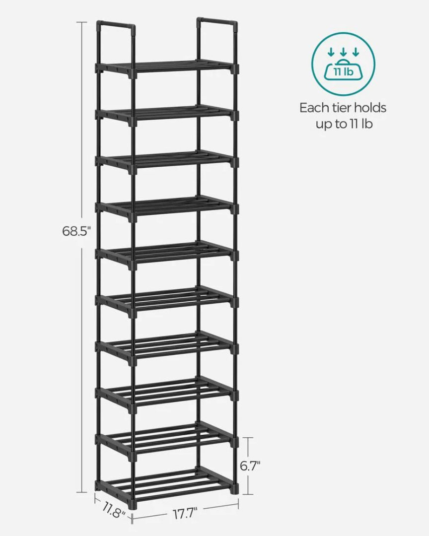 2/3/4/10 Tier Metal Shoe Rack – product view 29 | Ridgefield Furniture