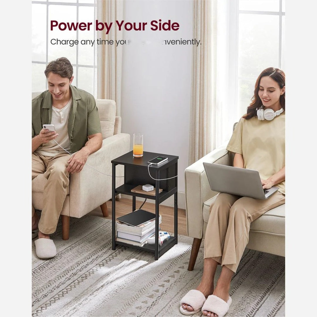 3 Tier End Table With USB Ports And Power Outlets – product view 8 | Ridgefield Furniture