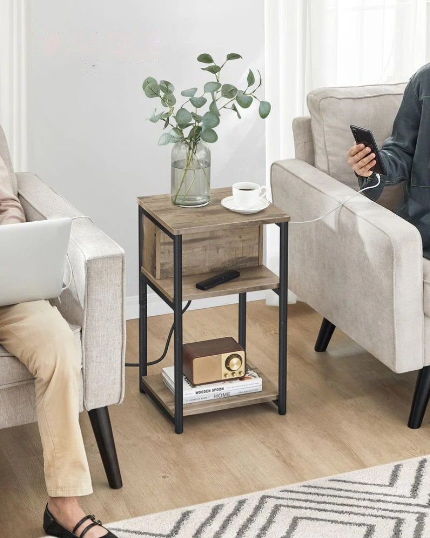 3 Tier End Table With USB Ports And Power Outlets – product view 21 | Ridgefield Furniture