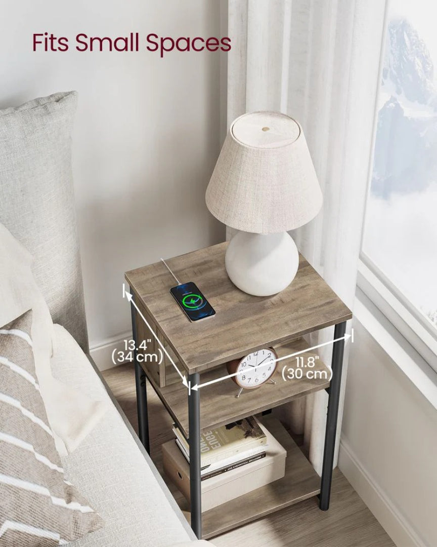 3 Tier End Table With USB Ports And Power Outlets – product view 24 | Ridgefield Furniture