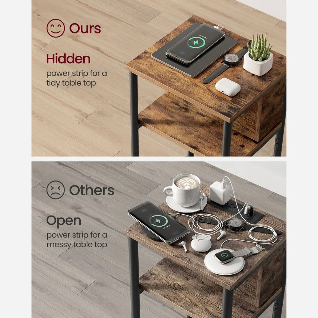 3 Tier End Table With USB Ports And Power Outlets – product view 27 | Ridgefield Furniture