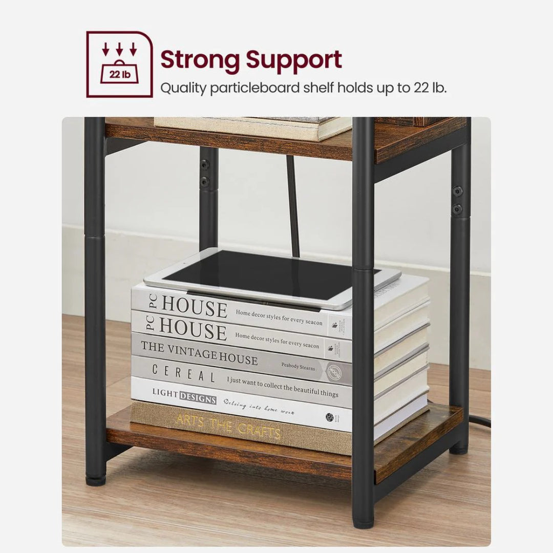3 Tier End Table With USB Ports And Power Outlets – product view 30 | Ridgefield Furniture