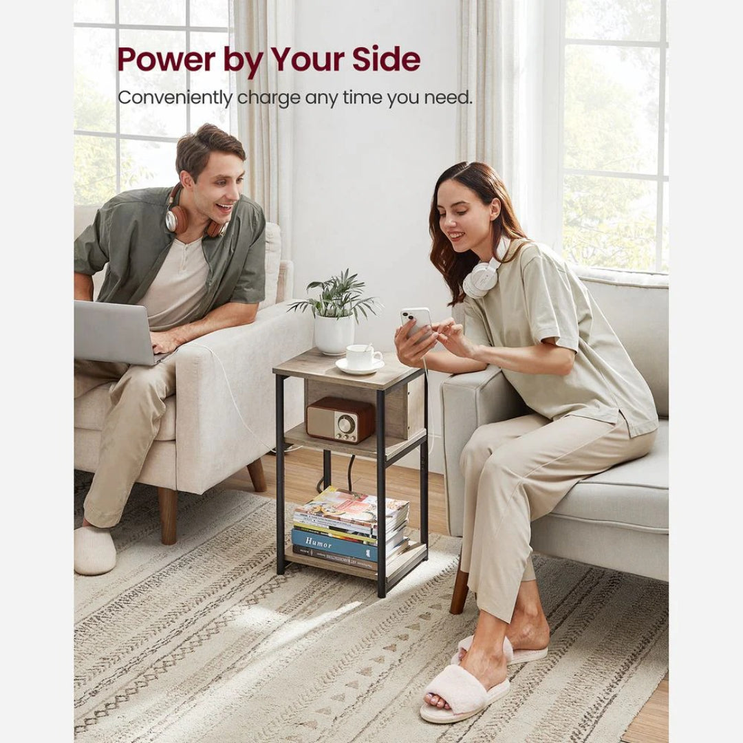 3 Tier End Table With USB Ports And Power Outlets – product view 33 | Ridgefield Furniture