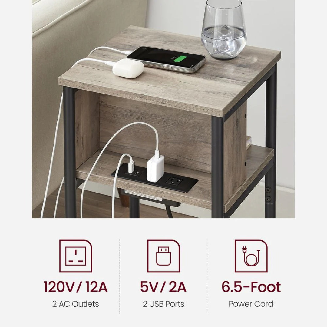 3 Tier End Table With USB Ports And Power Outlets – product view 34 | Ridgefield Furniture
