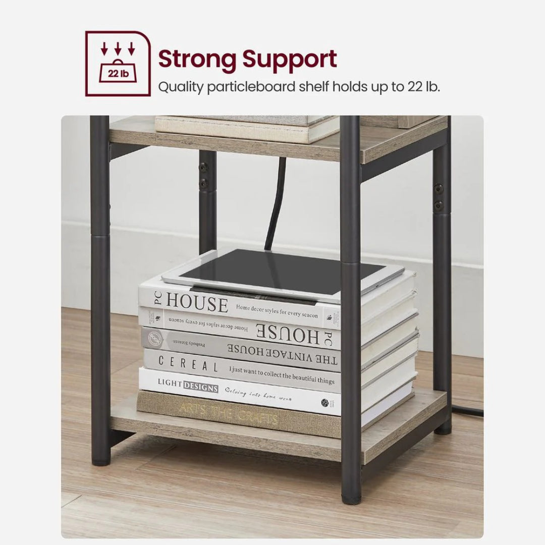 3 Tier End Table With USB Ports And Power Outlets – product view 37 | Ridgefield Furniture