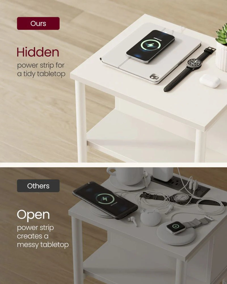 3 Tier End Table With USB Ports And Power Outlets – product view 44 | Ridgefield Furniture
