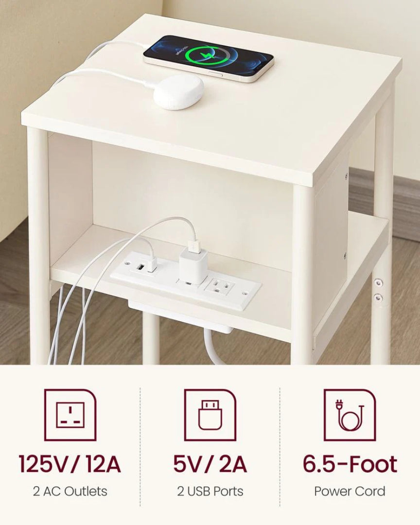 3 Tier End Table With USB Ports And Power Outlets – product view 45 | Ridgefield Furniture