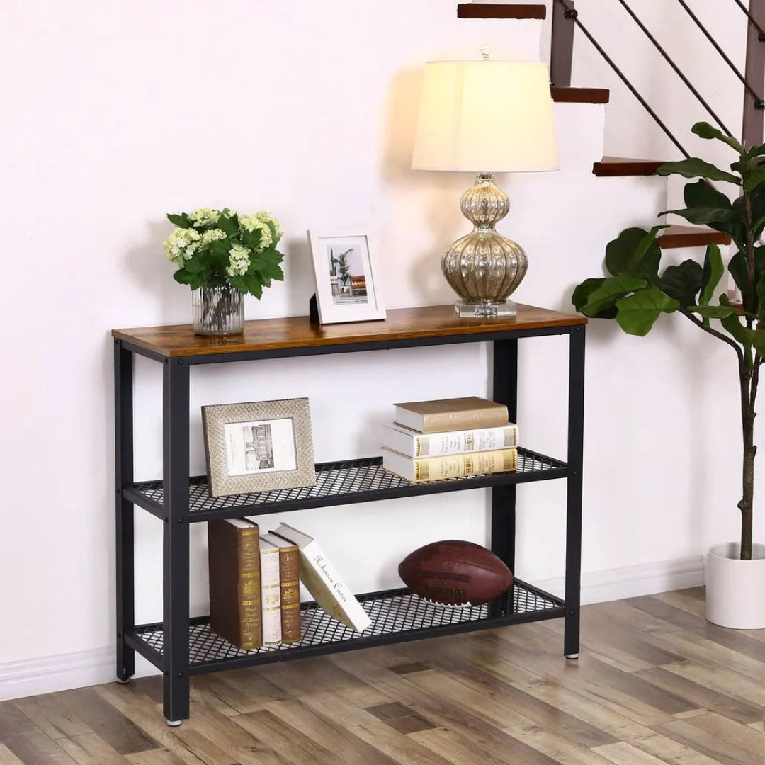 3-Tier Entryway Console Table with Mesh Shelves – product view 9 | Ridgefield Furniture
