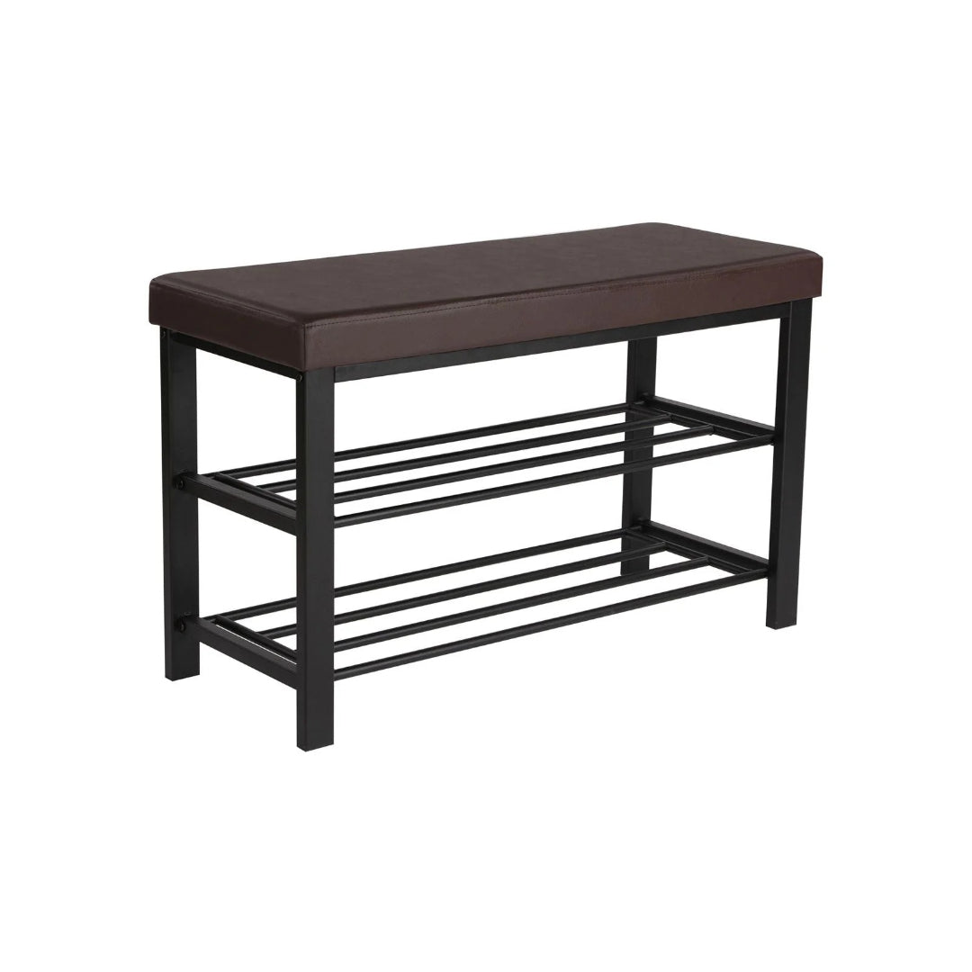 3 Tier Shoe Bench With Cushion & Storage Shelves Entryway Unit – product view 1 | Ridgefield Furniture