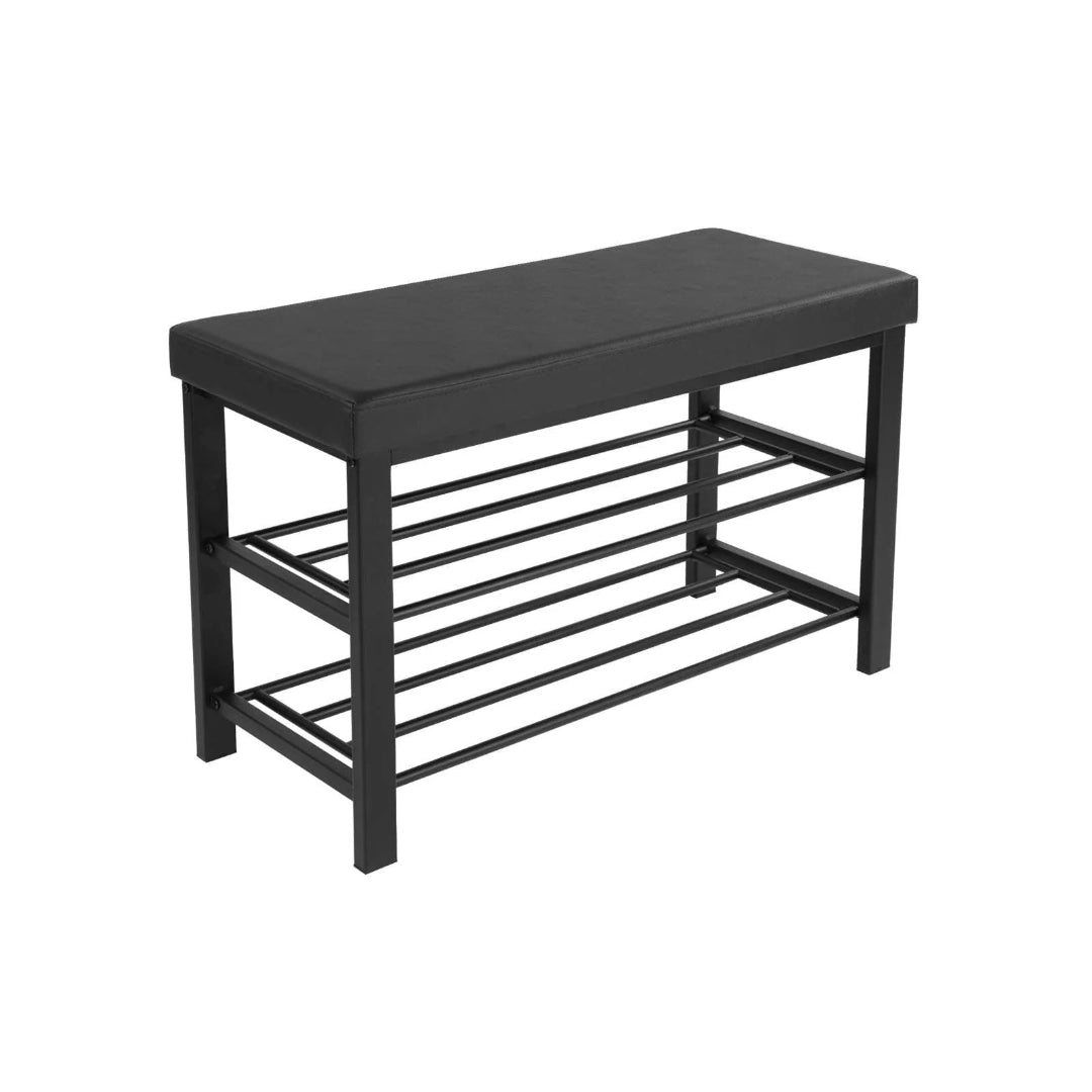 3 Tier Shoe Bench With Cushion & Storage Shelves Entryway Unit – product view 2 | Ridgefield Furniture