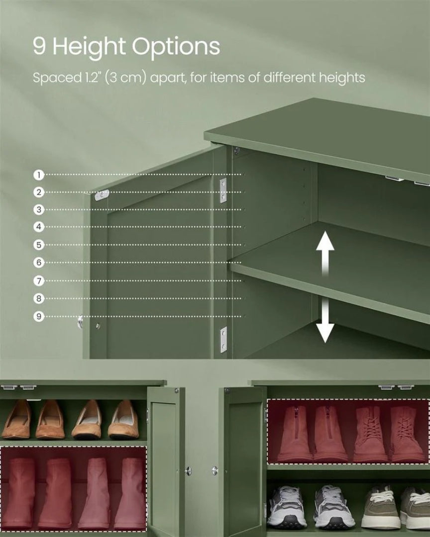 3-Tier Shoe Storage Cabinet with Adjustable Shelf – product view 11 | Ridgefield Furniture