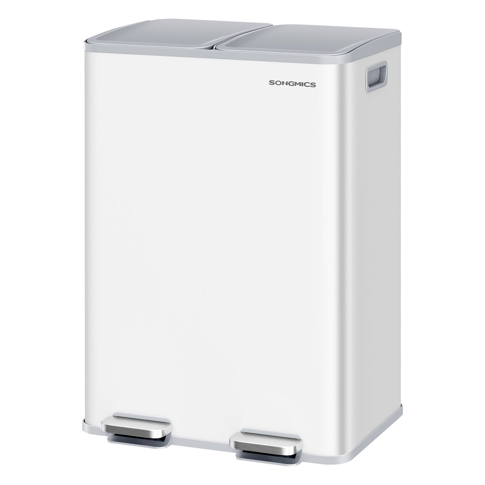 30L X 2 Trash Bin, Dual Pedal, Soft-Close, Stainless Steel, 15 Liners - product photo 01