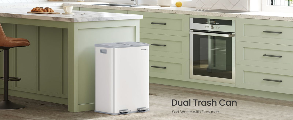 30L X 2 Trash Bin, Dual Pedal, Soft-Close, Stainless Steel, 15 Liners - product photo 29
