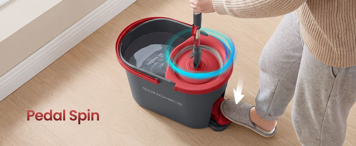 360° Spin Mop & Bucket Set With Foot Pedal Wringer And Reusable Microfiber Pads - product photo 10