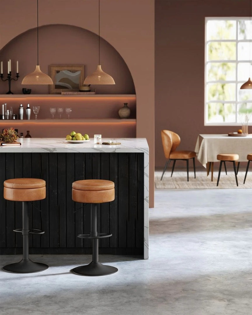 360° Swivel Bar Stool with Adjustable Height and Storage Compartment – product view 9 | Ridgefield Furniture