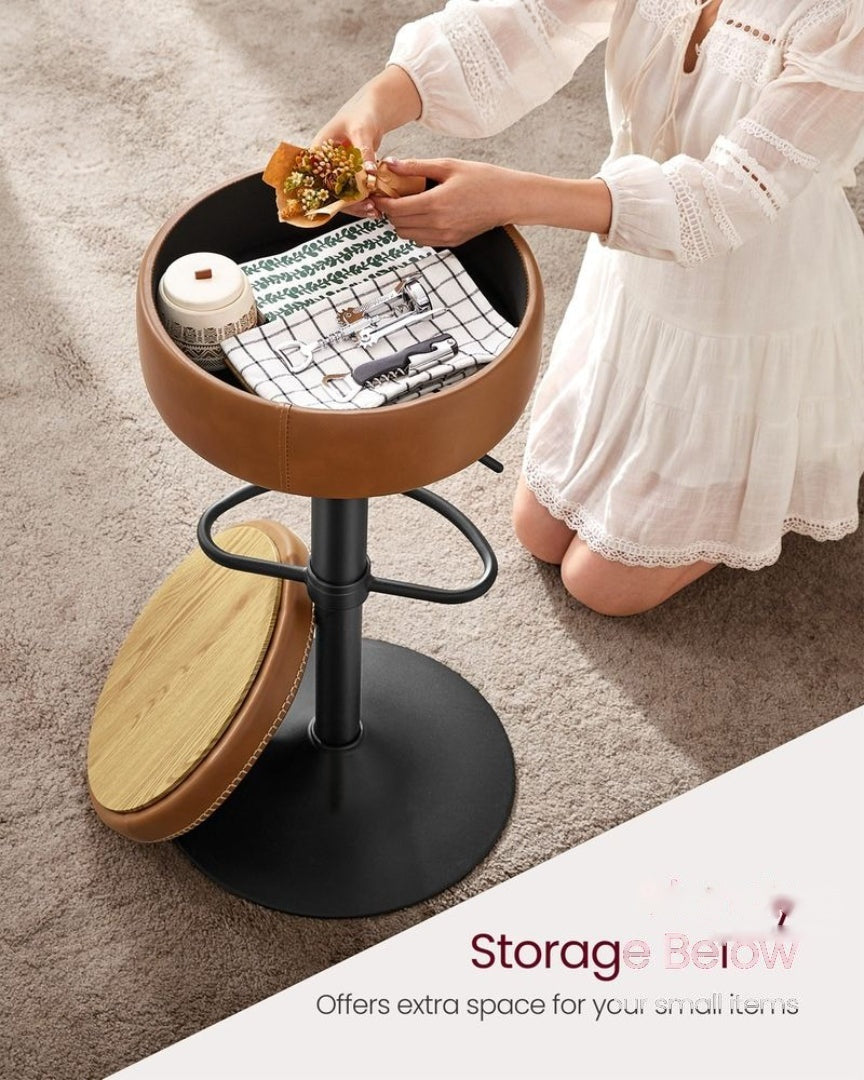 360° Swivel Bar Stool with Adjustable Height and Storage Compartment – product view 10 | Ridgefield Furniture