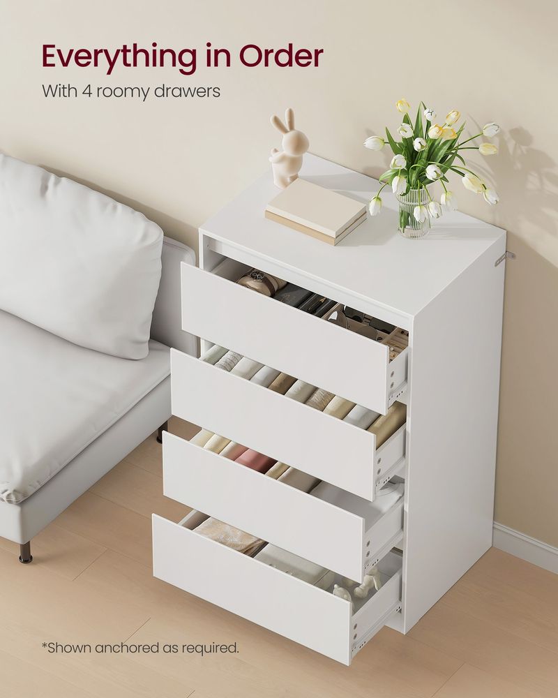 4-Drawer Dresser For Bedroom, Chest Of Drawers, Storage Tower Unit - product photo 03