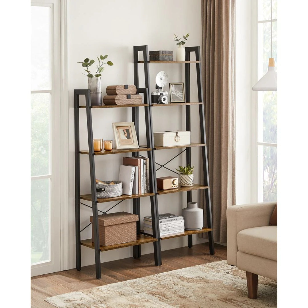 4 Tier Ladder Shelf With Steel Frame – product view 15 | Ridgefield Furniture