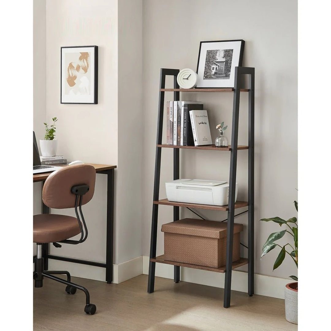 4 Tier Ladder Shelf With Steel Frame – product view 18 | Ridgefield Furniture