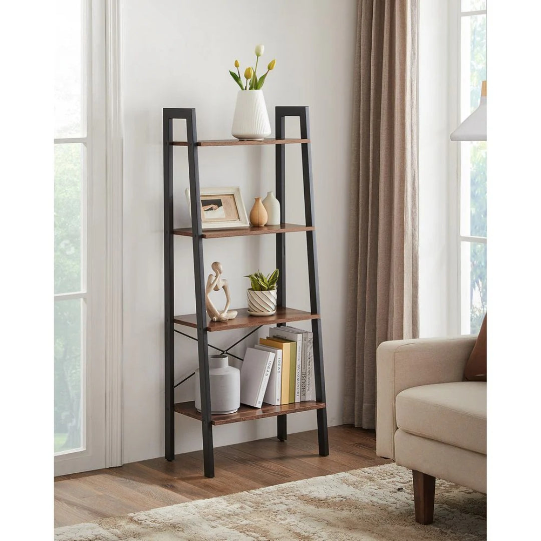 4 Tier Ladder Shelf With Steel Frame – product view 19 | Ridgefield Furniture